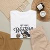 Western Skeleton Shirt Western Halloween Gift Women Vintage Tee Skeleton