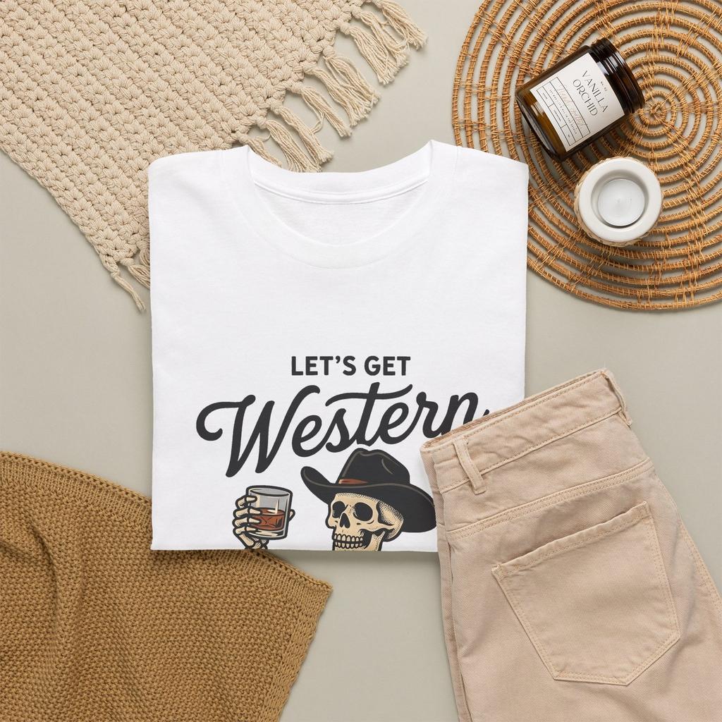 Western Skeleton Shirt Western Halloween Gift Women Vintage Tee Skeleton