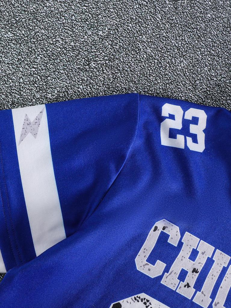 Chłopięca bluza z długim rękawem w swobodnym stylu ulicznym – Klasyczny nadruk „23”, Fason z warstwowym efektem (Pojedynczy przedmiot) – Kolekcja Jesień/Zima