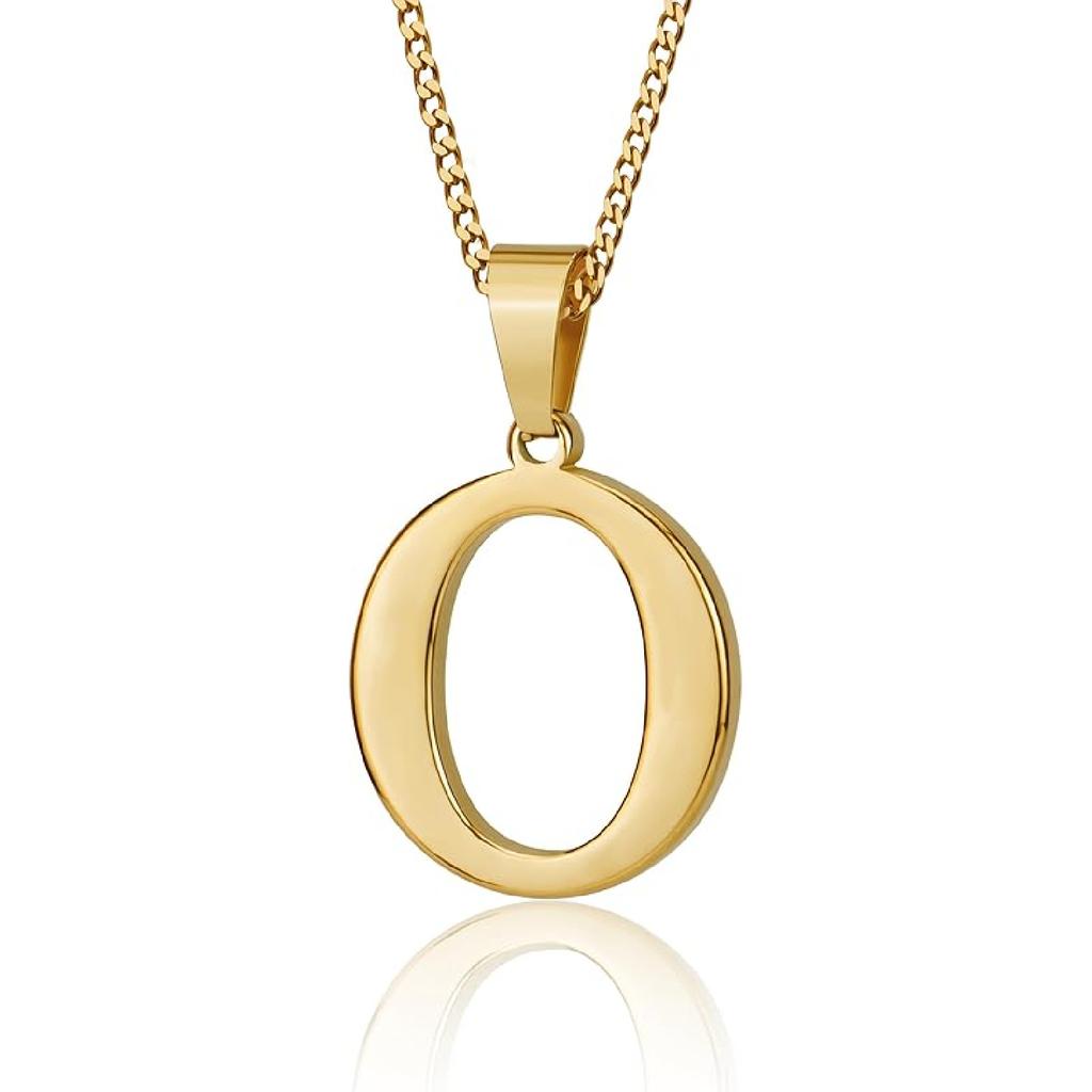 Suweibuke Initial Necklace for Men Women Boys Girls, 18K Gold Plated 26 Letters Pendant Necklace, Personalized Jewelry Gifts