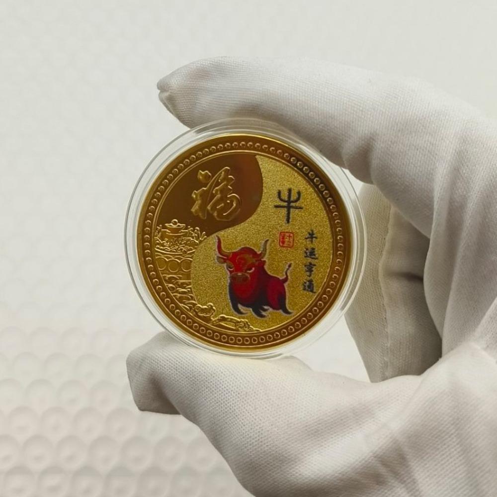 Tolv stjärntecken, Färgglada minnesmedaljer, Guld- och silverpläterade, Tolv stjärnteckensmynt, Metallhantverk, Små presenter