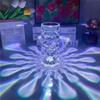 Rose Crystal Table Lamp With Battery Portable Touch Change Color Dia Mond Desk Lamp Night Light For Restaurant Bar Bedside