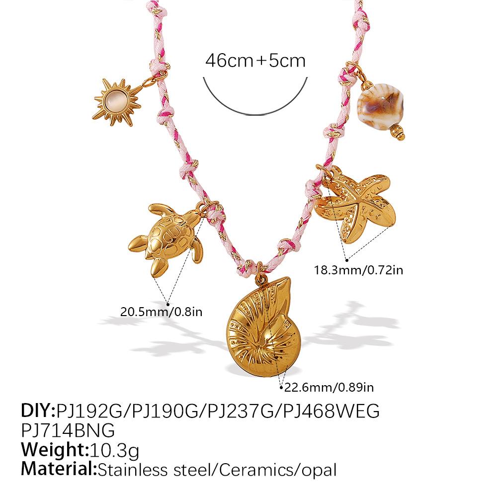 Japan and Korea Fashion Niche DIY Pendant Bracelet Personality Versatile Non-fading Gold-plated Pendant Necklace Jewelry Women