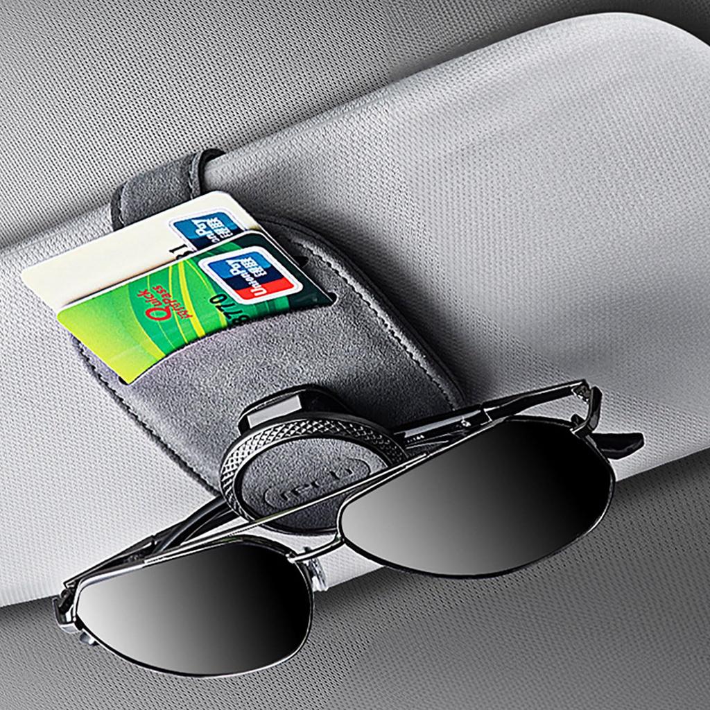 MORYTRADE Sun Visor Glasses Clip Glasses Holder Card Holder Red One-Touch
