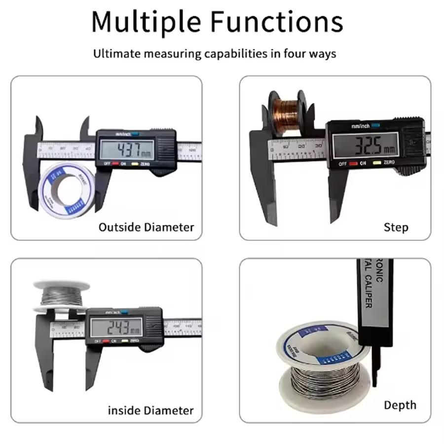 Electronic Pachometer Digital Caliper Vernier Calipers Micrometer Ruler Carbon Fibre Plastic Gauge Measuring Tools Instrument