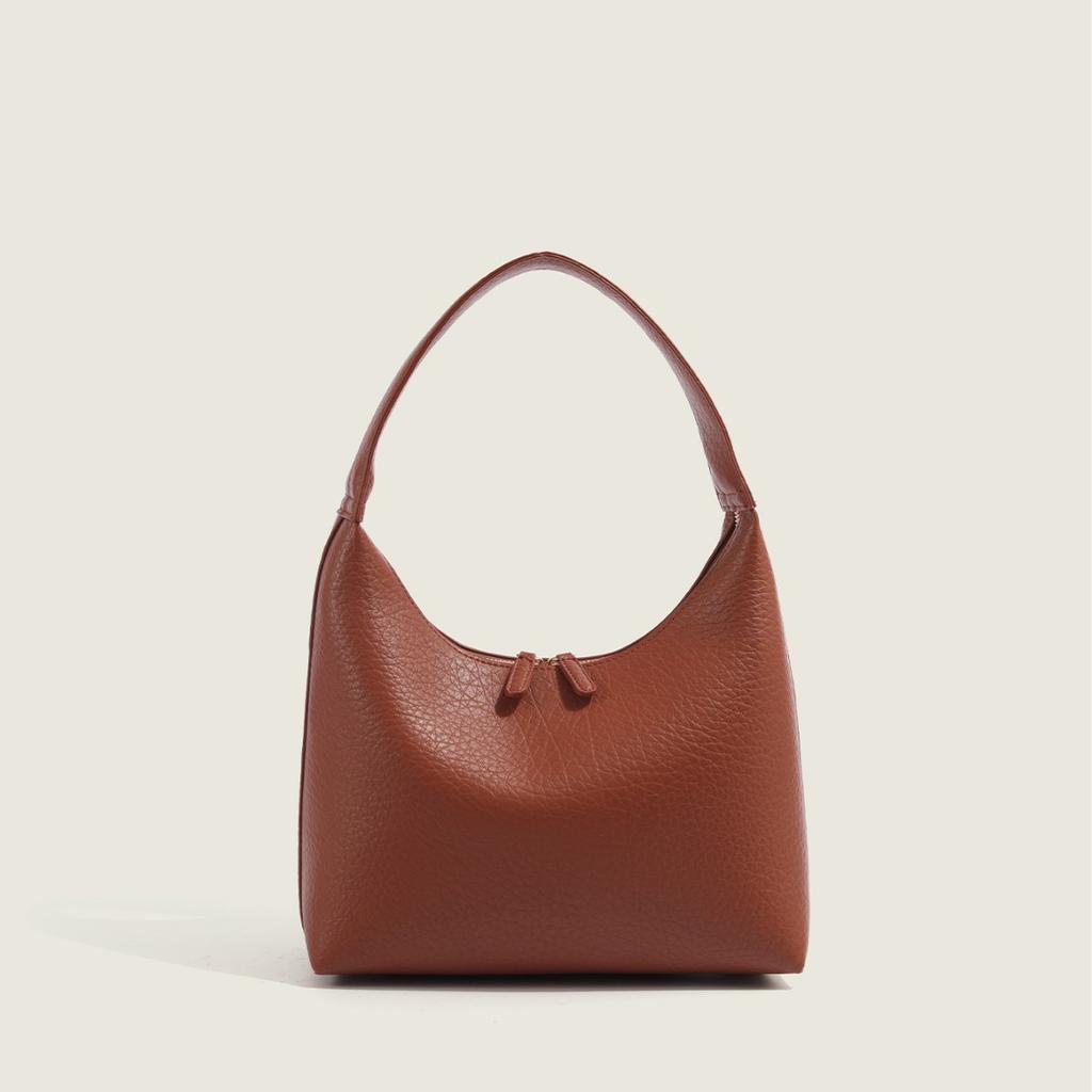 High-end Korean Bags for Women Solid Color Gentle Lady Handbags Simple and Versatile Shoulder Bag Underarm Bag Autumn and Winter