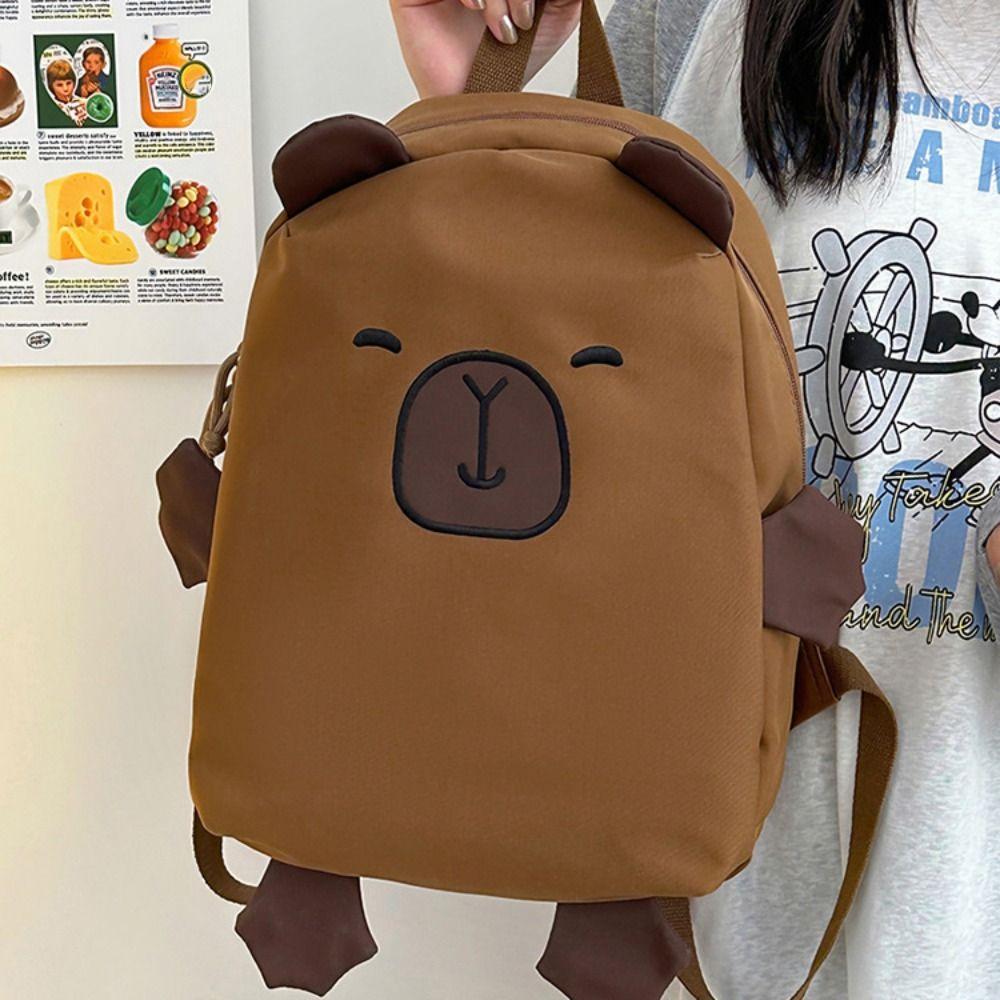 Korean Style Capybara School Bag Large Capacity Cartoon Students Book Bag  Outdoor