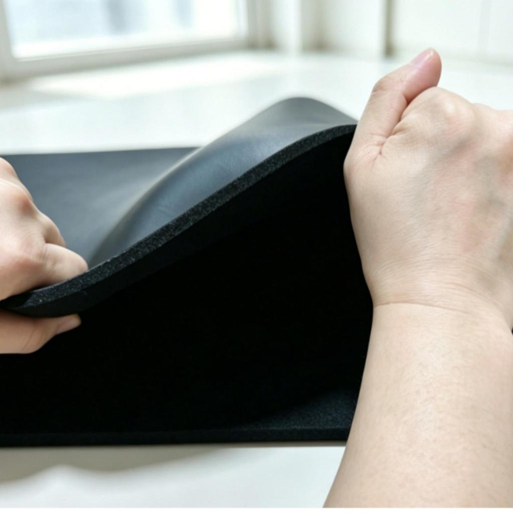 Rectangular Folding PVC Exercise Pad Suede Towel Mat Thick Gym for Home