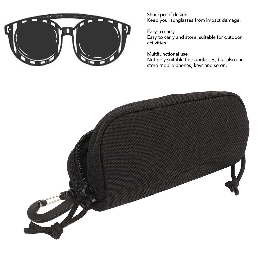 Sunglasses Carrying Case Shockproof Nylon Eyeglass Pouch Portable Multifunctional Glasses Bag for Outdoors