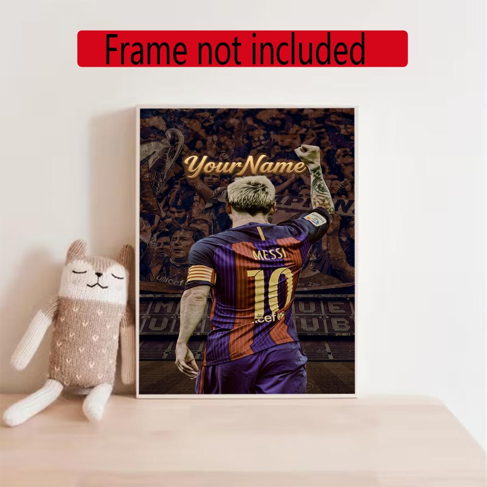 Messi Customize Your Name Diamond Painting Round Diamond Diy Frameless Holiday Artwork Suitable For Home Office Wall Decoration