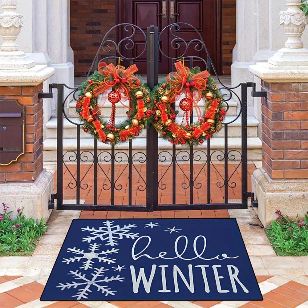 Christmas Nutcracker Welcome Doormat Non-Slip Machine Washable Carpet for Living Room Bedroom Bathroom Kitchen and Laundry Rug