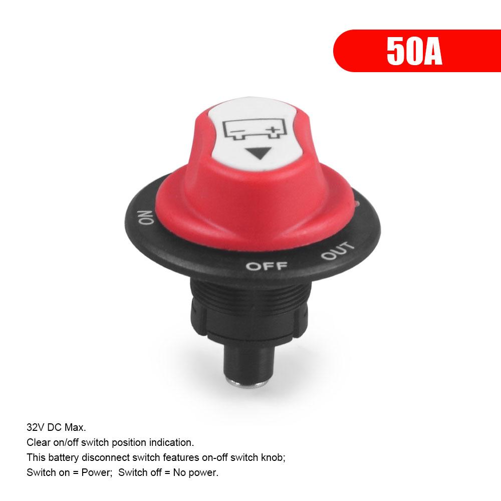 50A 100A 200A 300A DC 12V Car Rally Battery Switch Disconnecter Power Isolator Cut Off Switch Kit For Truck Car Motorcycle Boat 50A