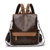 Johnature Vintage Rucksack Aus Echtem Leder Große Kapazität Frauen Tasche Einfarbig Natürliche Rindsleder Freizeit Reisetaschen