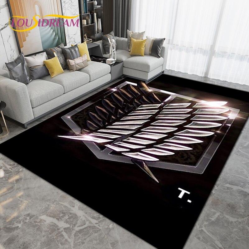 Anime Cartoon Attack On Titan Area Rug Large,Carpet Rug for Living Room Bedroom,Kitchen Bathroom Doormat Non-slip Floor Mat Gift
