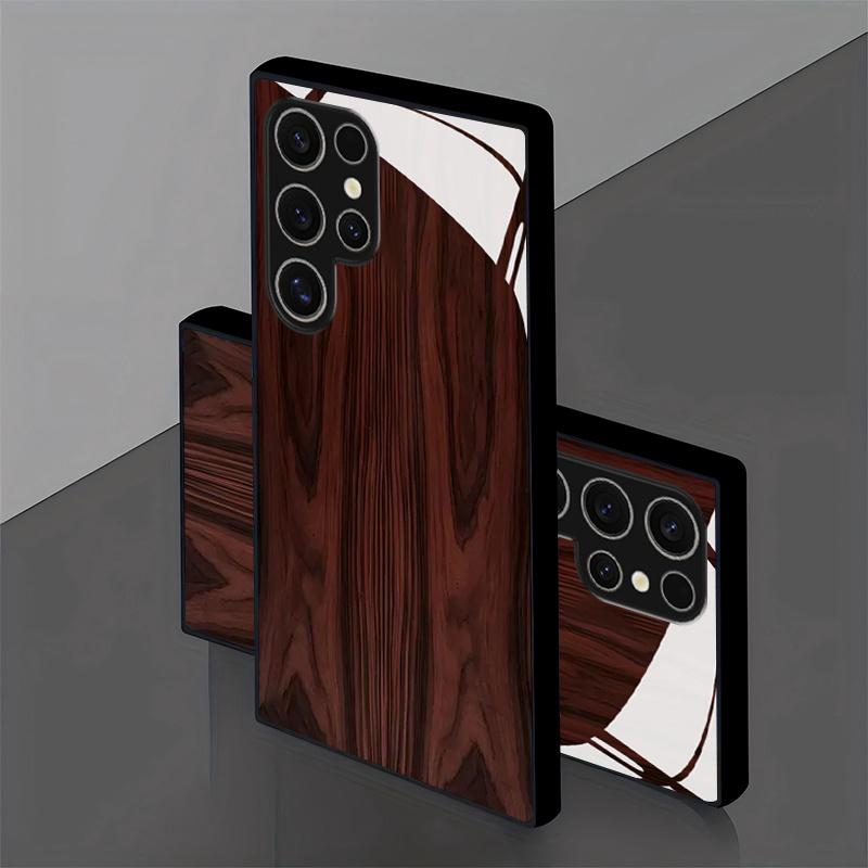 Red Retro Texture Pattern Glass Phone Case for Samsung Galaxy S26 S25 Plus S25 Ultra S24 FE S23 A16 A32 A33 A34 A53 A54 5G