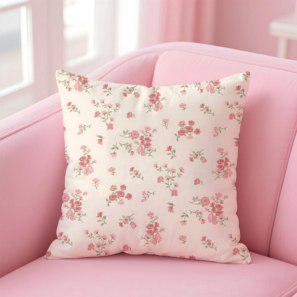 Elegant Flowers With Artistic Patterns Cushion Cover Linen Pillowcase Cover Soft Decor for Sofa Home Room