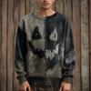 Herre Langermet Pullover Genser Casual Halloween Trykk Strikket Oversized Genser