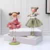 Cute Long Leg Girl Figurine Sculpture Resins Craft Standing Girl Statue Book Shelves Table Ornament Home Desktops Decors