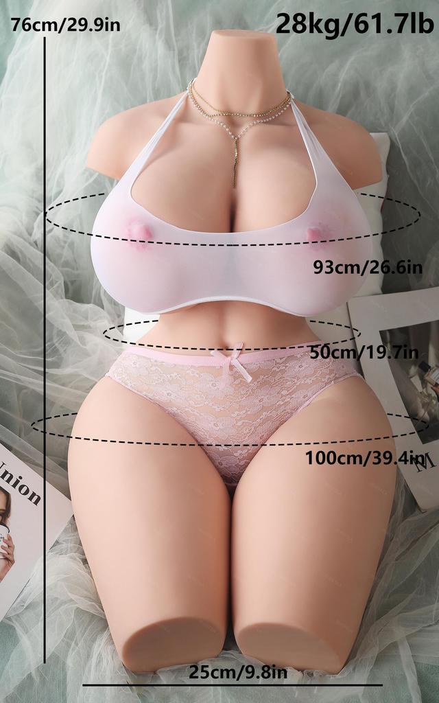 Half Body Armlessplump Large-breasted Silicone Realistic Touch Sex Doll Sexy Figure with Lifelike Breasts and Sensual Vagina for Adult Masturbation