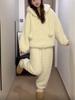 Women's Winter 2025 Velvet Hooded Pajama Set – Soft, Warm, and Suitable for Outside Wear