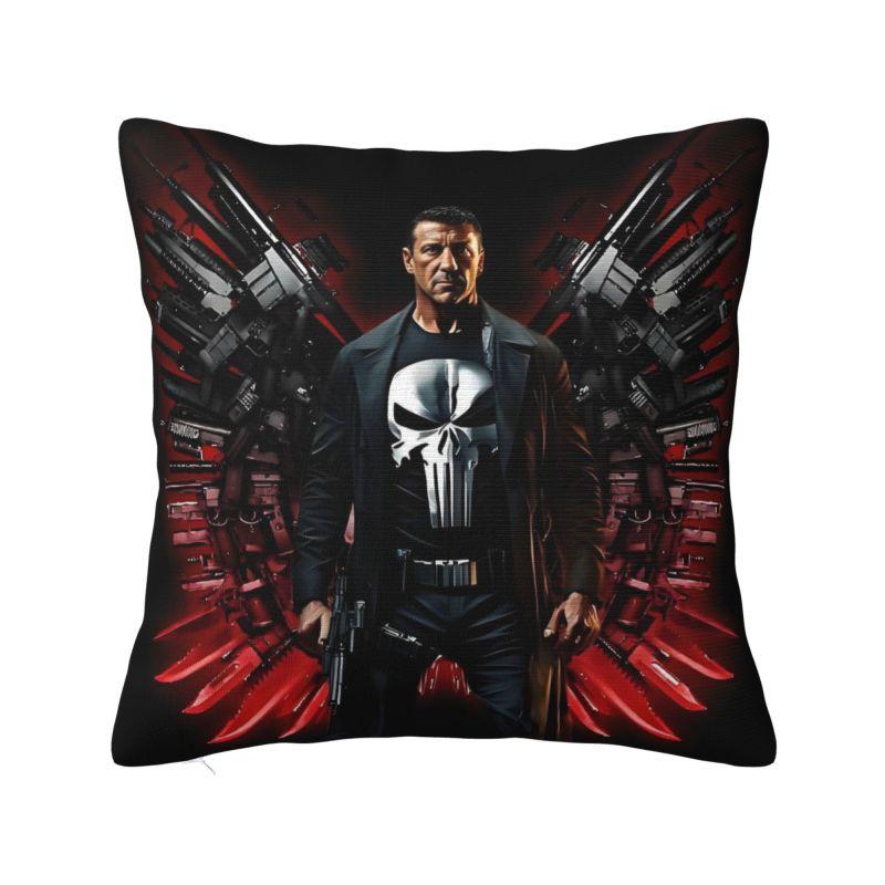 Custom Marvel Super Hero Punisher Skull Cushion Cover 40x40cm Comics Film Velvet Cute Throw Pillow Case for Sofa