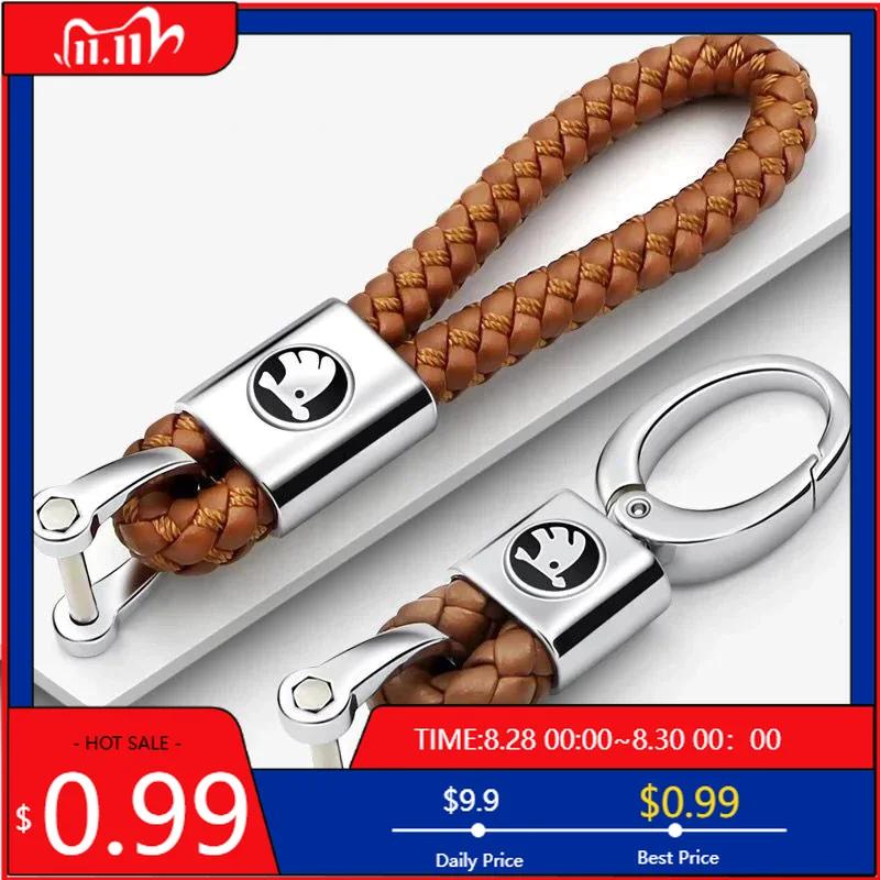 Car Sticker Key Buckle Chain for Skoda Logo Superb Kamiq Yeti Karoq Tour RS Fabia 2 1 Rapid Kodiaq Octavia 2 A7 Alloy Keyring Ca