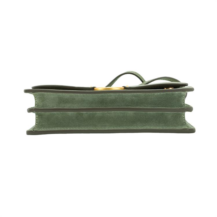 Tory Burch Miller 19 Solid Minimalist Buckle Closure Pebble Leather Wallet Shoulder Crossbody Bag Women Bags Palm-Leaf-Green 137145-300