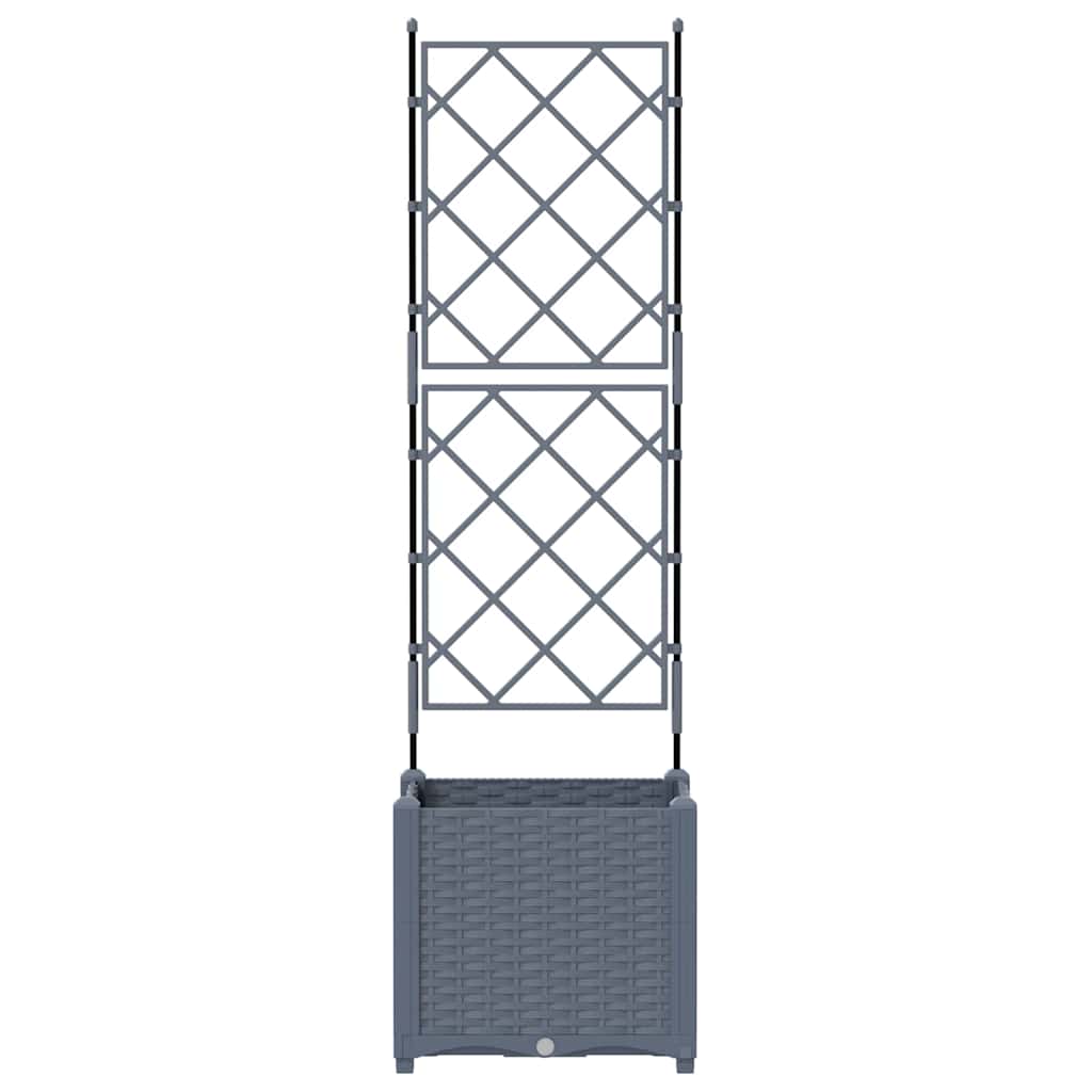 Garden Planter Light Gray 40 X 40 X 143 Cm Plastic