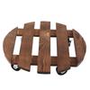 Plant Stand with Silent Caster Wheels Rolling Wood Plant Stand for Outdoor Indoor Large Plant Flower Pot Circular