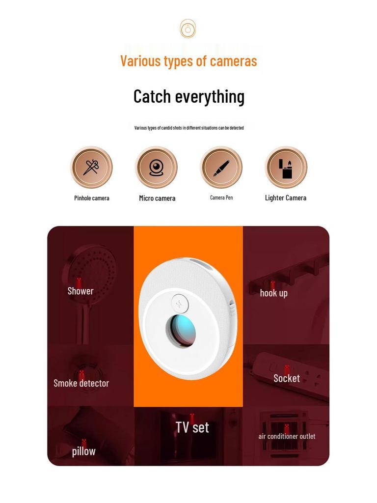 Portable USB Infrared Anti-Theft & Anti-Surveillance Detector for Travel & Hotels