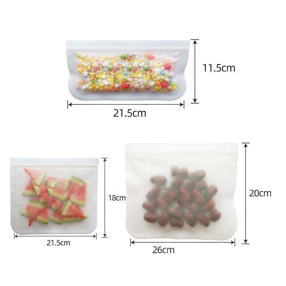 Recipientes de armazenamento de alimentos de silicone sacos de armazenamento de alimentos reutilizáveis ​​sacos de almoço levante-se zip fechado saco copo alimentos frescos recipientes à prova de vazamento
