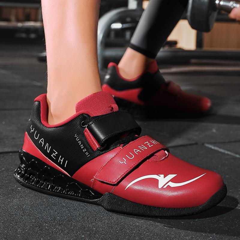 Men Weightlifting Squat Original Deadlift Professional Shoes Breathable Powerlifting Sneakers Fitness Gym Weightlifting Shoes