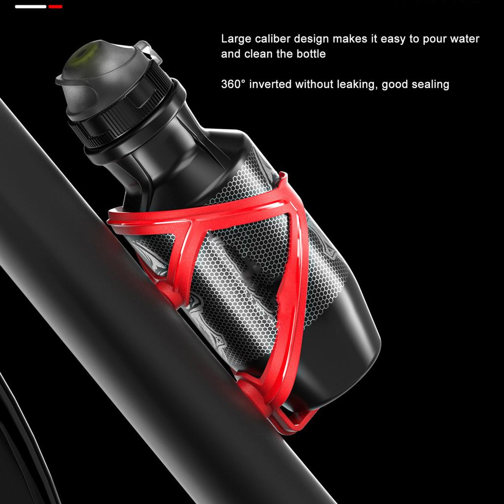 Bike Water Bottle Outdoor Squeeze Type 550ml Large Caliber PP5 Easy to Grip Cycling Sports Kettle Black