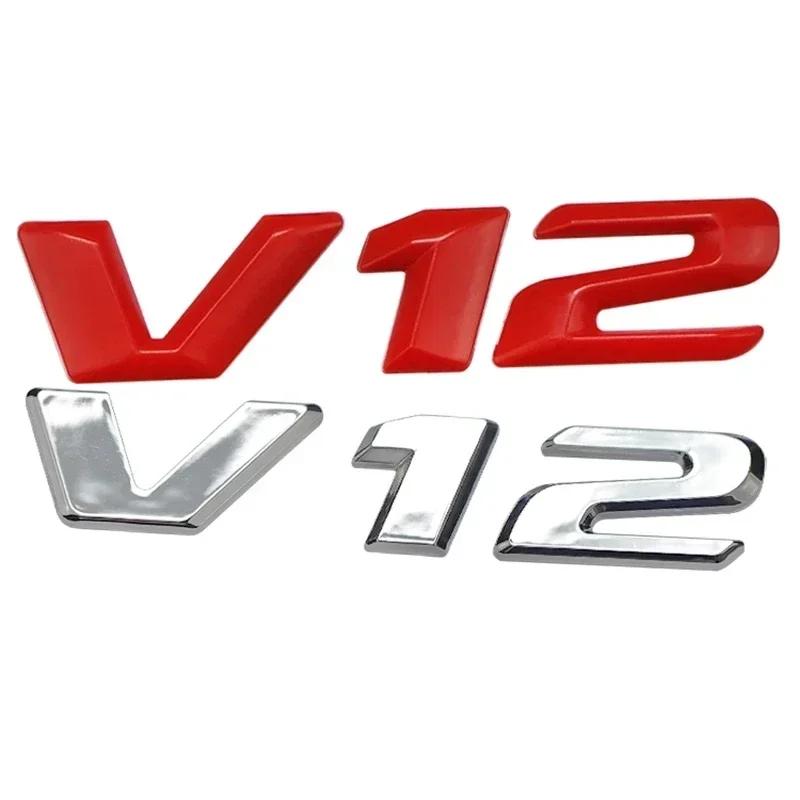 3d Chrome Black V12 Logo Letters Car Fender Emblem For Mercedes Benz Coil W220 CL 500 CL600 S600 V12 Badge Sticker Accessories
