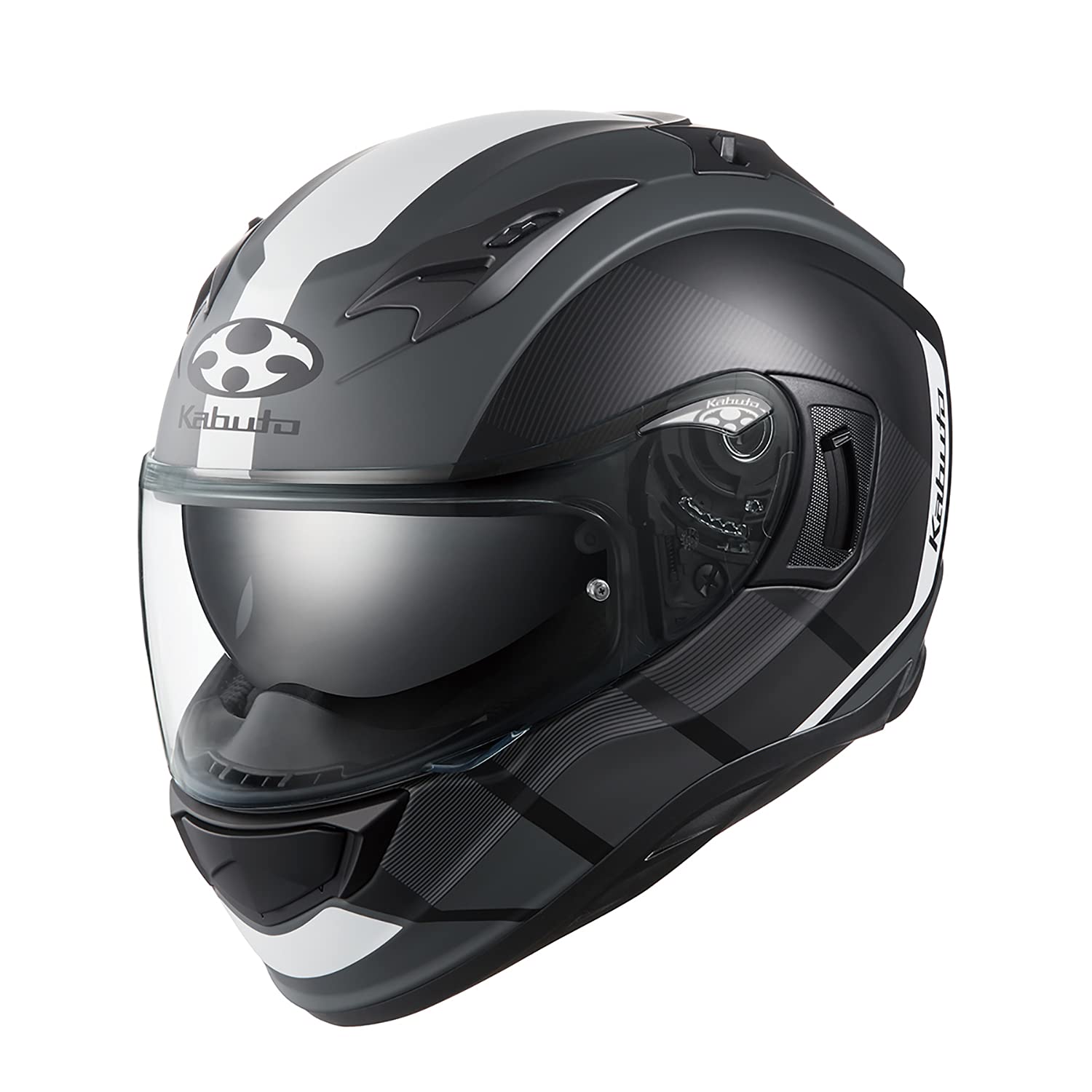 

K Мотоциклетний шолом KAMUI JM Flat Black White XS 2092021 [Aussie Kabuto]