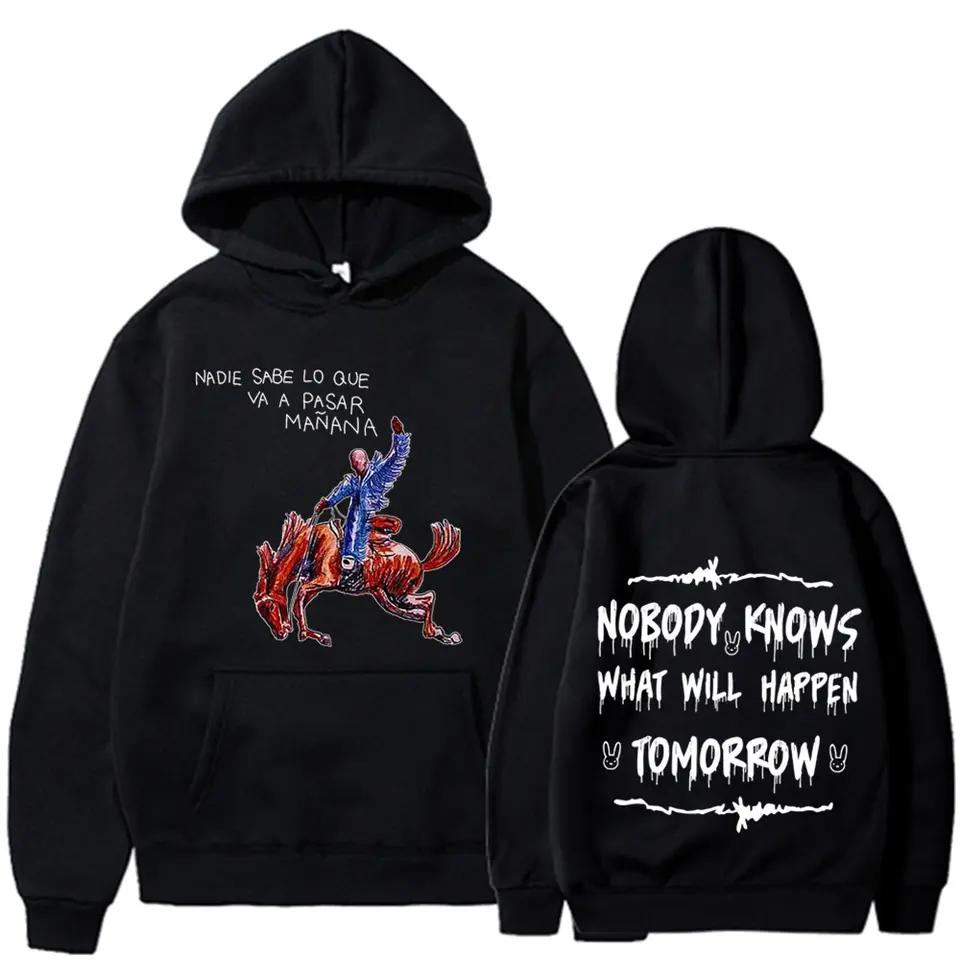 Bad Bunny Album Graphic Hoodies Men Women Vintage Long Sleeve High Quality Fleece Warm Sweatshirts Pullover Tracksuit Female Male Clothing