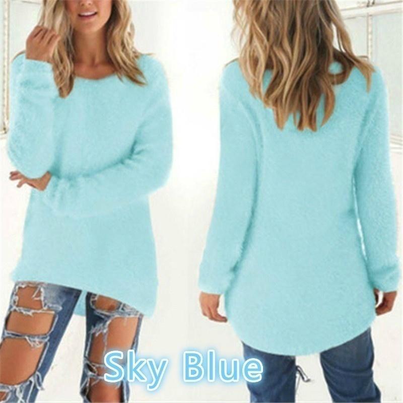 Womens Clothes Autumn and Winter Sweaters Casual Long Sleeve Sweaters Ladies O-neck Shirts Cotton Pullover Loose Sweaters