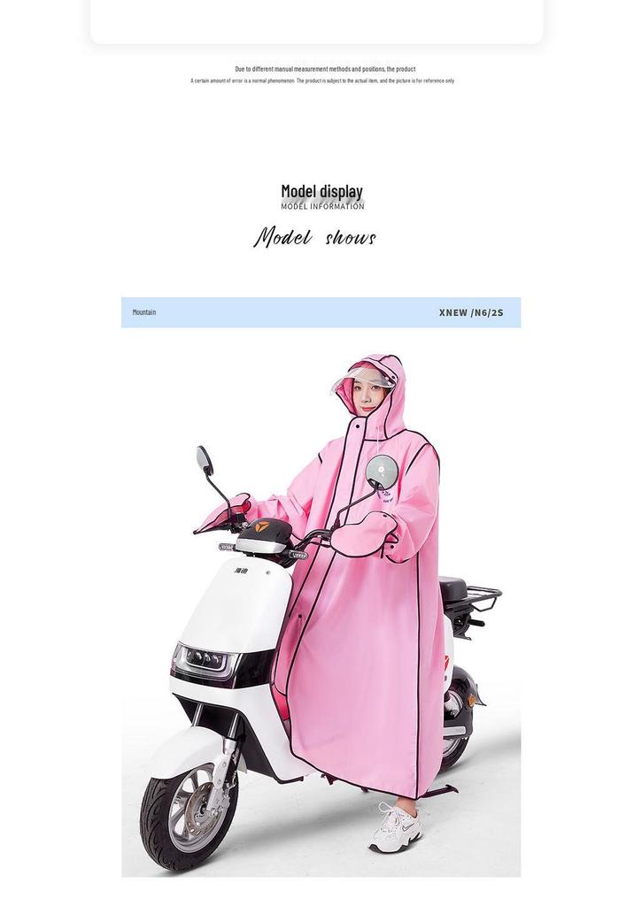 Unisex Stormproof Cycling & Hiking Rain Cape with Double Hood Brim - One-Piece Design