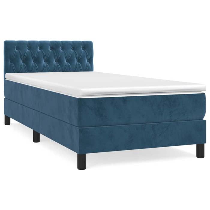 3141465 vidaXL Divan Bed with Mattress Dark Blue 90x200 Cm