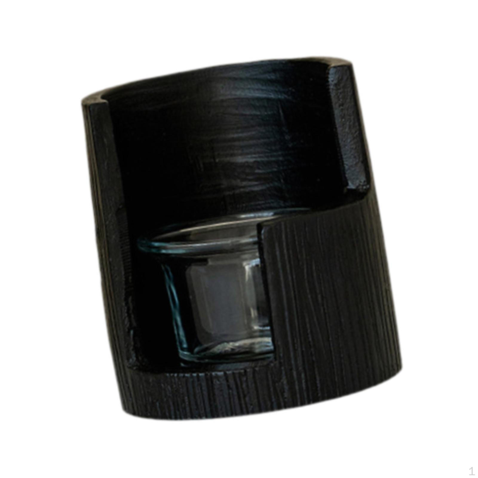 

Подсвечник для чайной свечи, стеклянный дизайн, ветрозащитный, для использования и декора чёрный