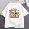 My Tummy Hurts Funny Meme T Shirts Men's Women Clothing Fashion Casual T-shirt Cotton Oversized Short Sleeve T-shirts Streetwear