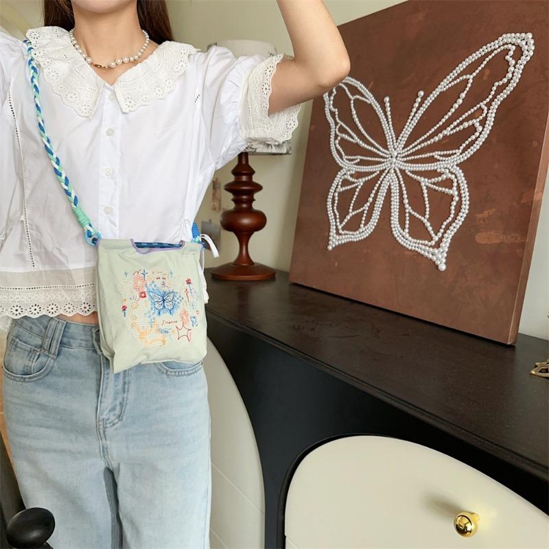 Wind Exquisite Embroidery Mini Oxford Small Cloth Bag Handbag Sundries Cosmetics Storage Mobile Phone Bag
