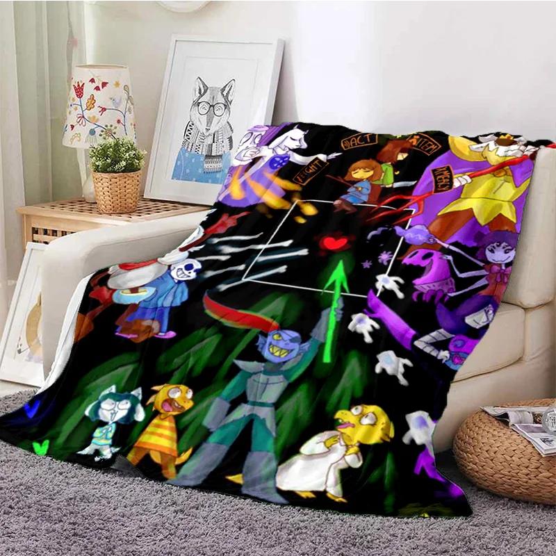 Funny U-Undertale Sans 3D Print Blanket Super Soft Warm Fleece Throw Blanket for Underground Legend Game Sofa Bed