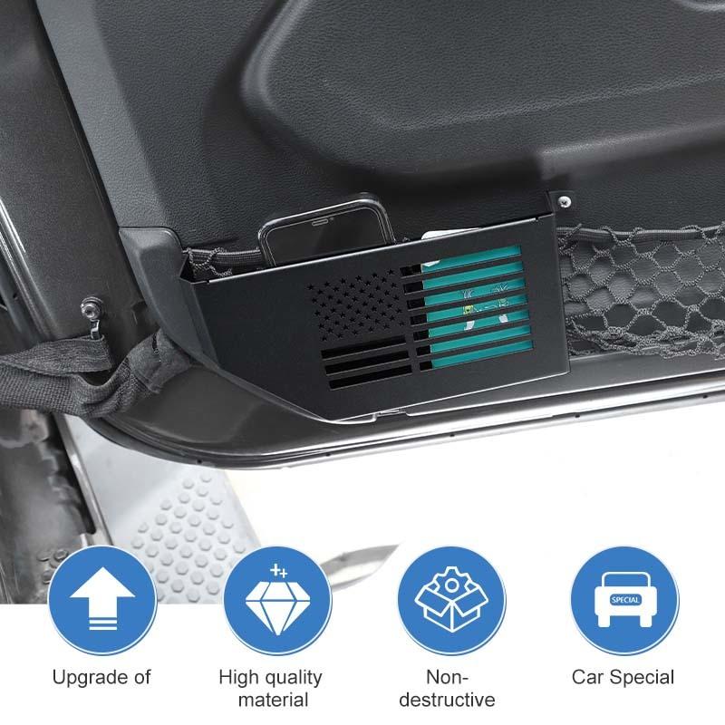 Front Door Pocket Storage Box For Jeep Wrangler JL For JT Gladiator 2018-2023 Organizer Container Stowing Tidying Accessories
