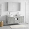 Bathroom Cabinet Set 4 Pcs Concrete Grey Particleboard