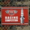 Racing Car Retro Style Metal Decorative Painting for Garage Room Decor
