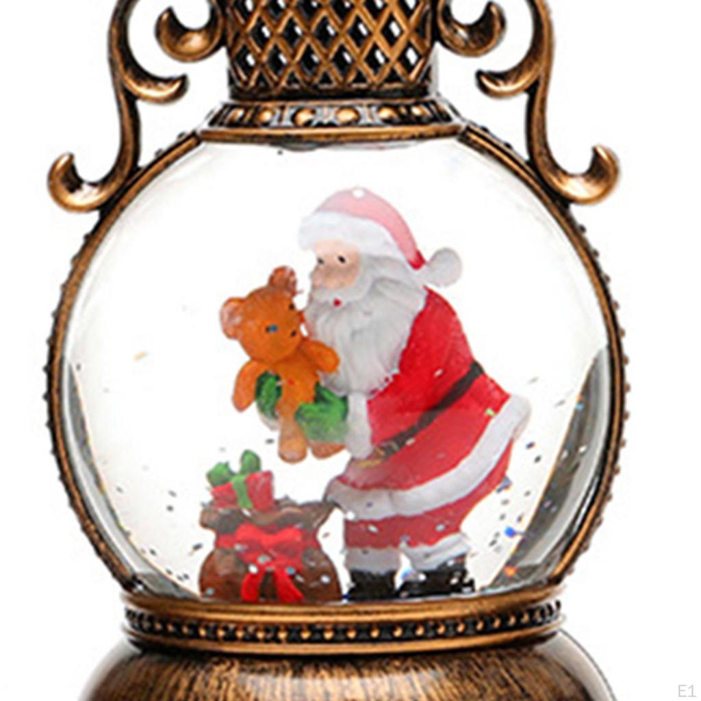 Christmas Snow Globe Lantern Musical LED Decorative Decoration for Fireplace Party