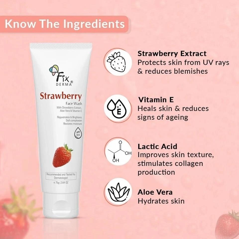 Fixderma Strawberry Face Wash (75 G)