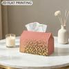 2D Flat 1-Pack Tissue Box Holder, Ornate Vintage Decoration- Leopard Print Glitter Texture Design, Multi-Functional Napkin Dispenser, Suitable for Hom