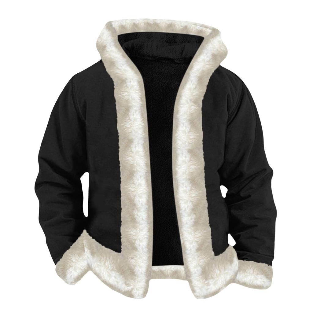 Men's  Hooded  Hood  Hoodie  Adding   Fleece  Cardigan  Coat